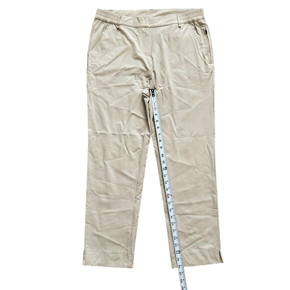 Hiverlay Pants Womens Large Khaki Golf Stretch Elastic Waist Performance Travel - Picture 2 of 11
